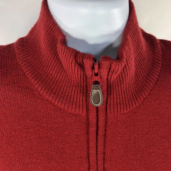 Jos A Bank Mens Size XL Lambs Wool Blend 1/4 Zip Red Sweater Mock Neck Pullover - Picture 2 of 14